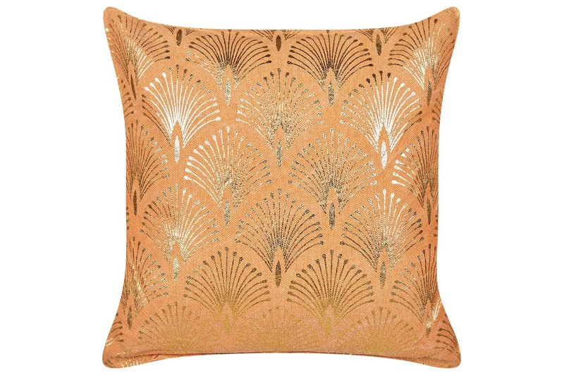 Pyntepuder Hoya sæt af 2 Orange/Guld - Orange/Guld - Tekstiler - Pude & plaid - Udendørs puder