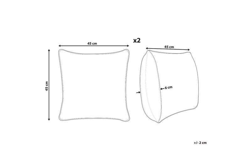Pyntepuder Jatropha sæt á 2 Rosa/hvid/grøn/orange - Rosa/hvid/grøn/orange - Tekstiler - Pude & plaid - Udendørs puder
