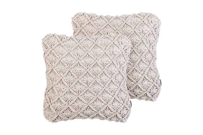 Pyntepuder Kizkalesi sæt af 2 Beige - Beige - Havemøbler - Hynder - Hynder til bænk & havesofa
