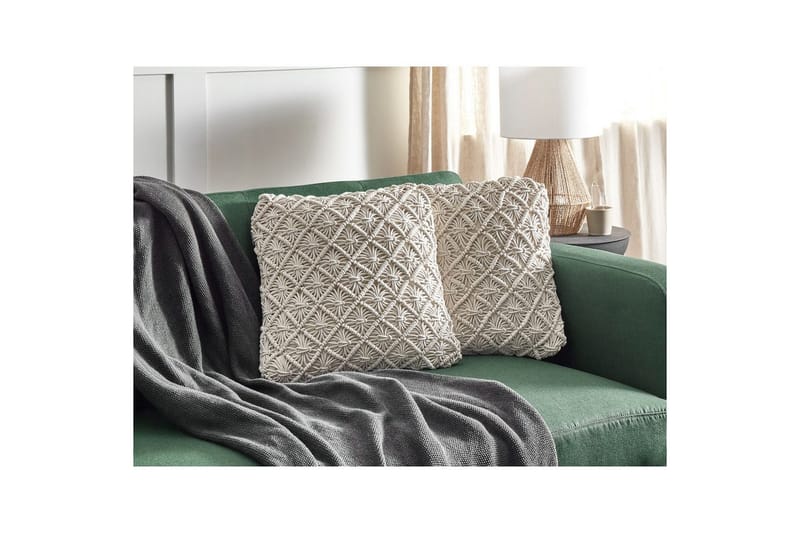 Pyntepuder Kizkalesi sæt af 2 Beige - Beige - Havemøbler - Hynder - Hynder til bænk & havesofa