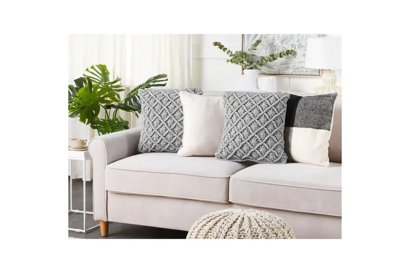 Pyntepuder Kizkalesi sæt af 2 Grå - Grå - Tekstiler - Pude & plaid - Udendørs puder