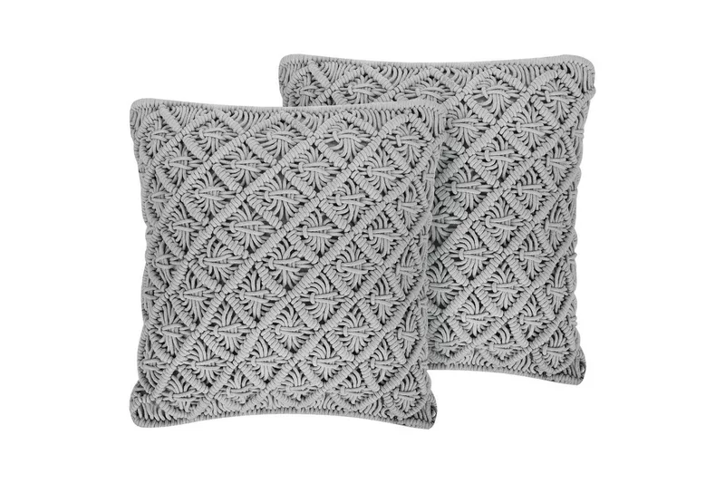 Pyntepuder Kizkalesi sæt af 2 Grå, Grå