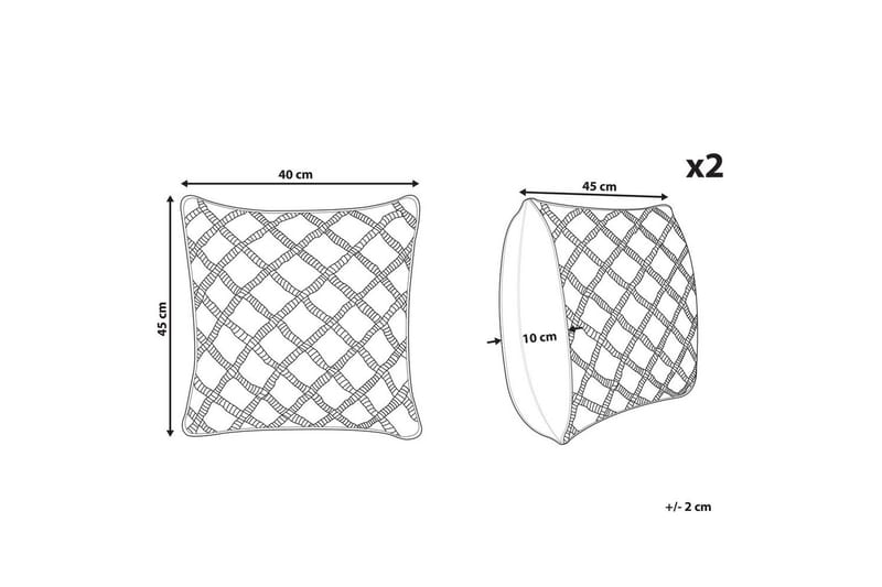 Pyntepuder Kizkalesi sæt af 2 Grå - Grå - Tekstiler - Pude & plaid - Udendørs puder