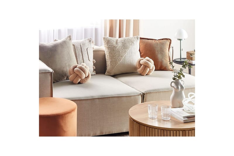 Pyntepuder Malni Beige, 19x19x19 cm - Beige, 19x19x19 cm - Tekstiler - Pude & plaid - Udendørs puder