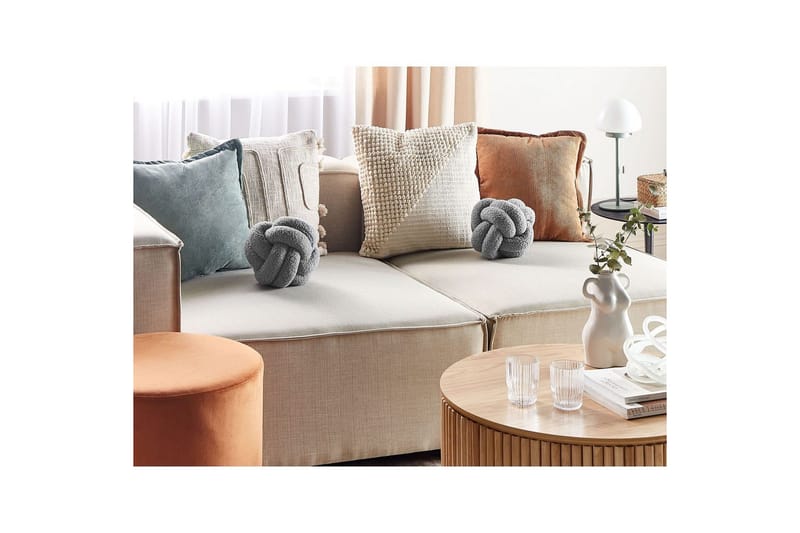 Pyntepuder Malni Grå, 19x19x19 cm - Grå, 19x19x19 cm - Tekstiler - Pude & plaid - Udendørs puder