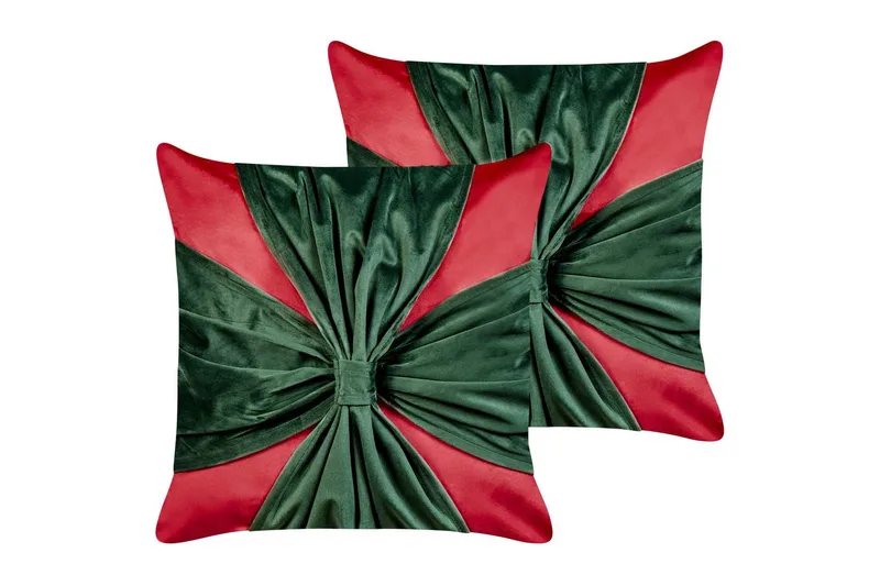 Pyntepuder Marshmallow sæt om 2 Rød/Grøn, Rød/Grøn