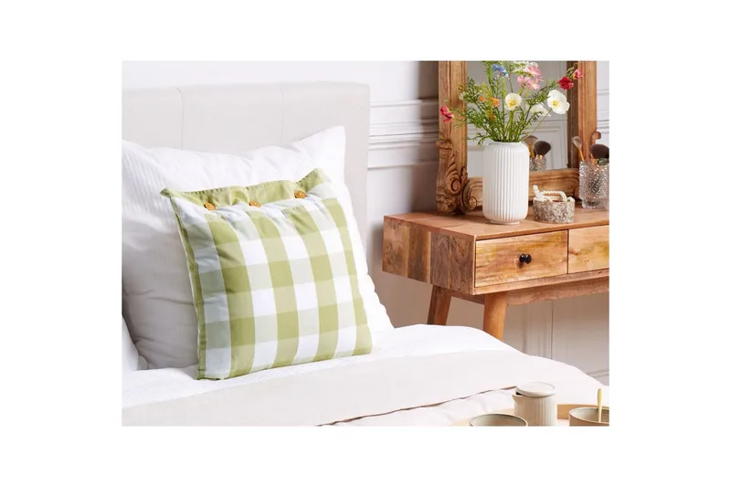 Pyntepuder Tamnine Grøn/Hvid, Firkantet - Grøn/Hvid, Firkantet - Tekstiler - Pude & plaid - Pyntepuder & pudebetræk