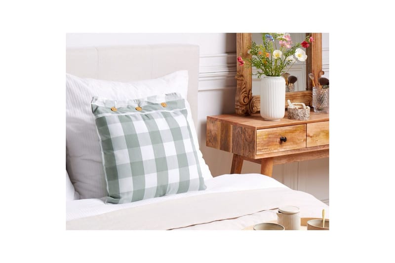 Pyntepuder Tamnine Mintgrøn/Hvid, Firkantet - Mintgrøn/Hvid, Firkantet - Tekstiler - Pude & plaid - Pyntepuder & pudebetræk