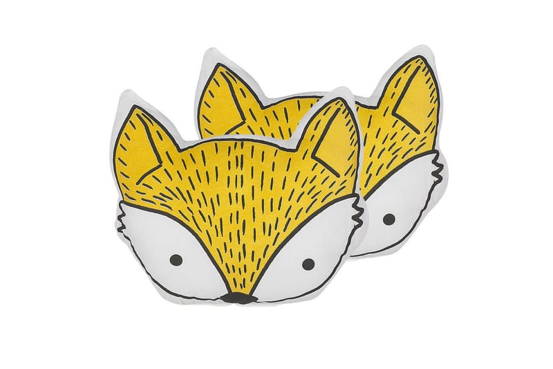 Pyntepuder Vadodara sæt af 2 Gul/Hvid/Sort, Gul/Hvid/Sort