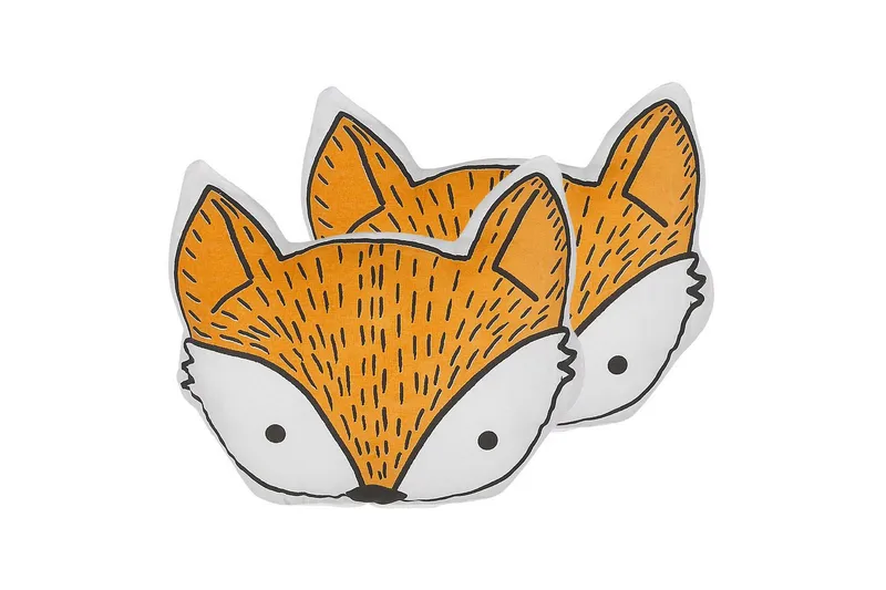 Pyntepuder Vadodara sæt af 2 Orange/Hvid/Sort, Orange/Hvid/Sort