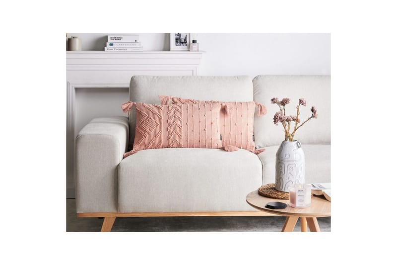 Pyntepuder Valvaria sæt af 2 Rosa - Rosa - Tekstiler - Pude & plaid - Pyntepuder & pudebetræk