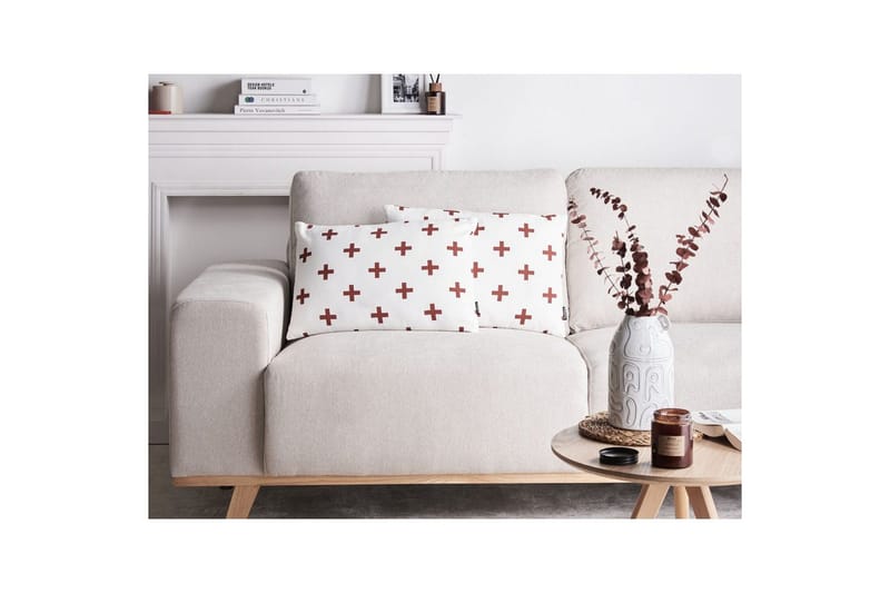 Pyntepuder Velleia sæt af 2 Hvid/Rød - Hvid/Rød - Tekstiler - Pude & plaid - Pyntepuder & pudebetræk