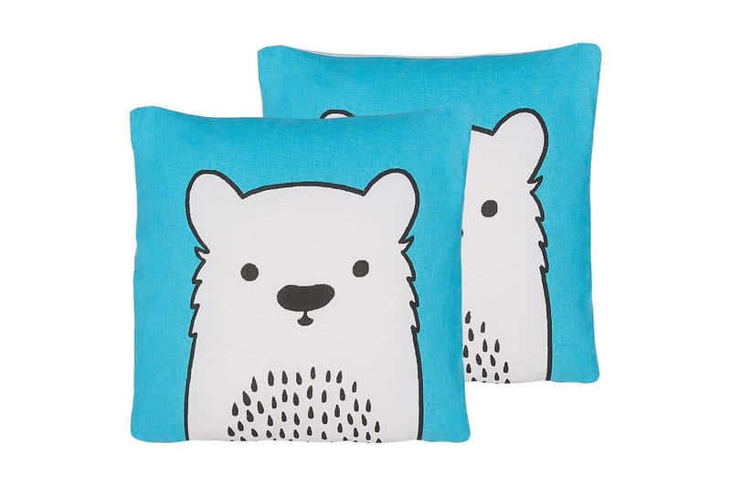 Pyntepuder Waranasi sæt af 2 Blå/hvid/sort - Blå/hvid/sort - Tekstiler - Børnetekstiler - Sengetøj til børn - Børnepuder