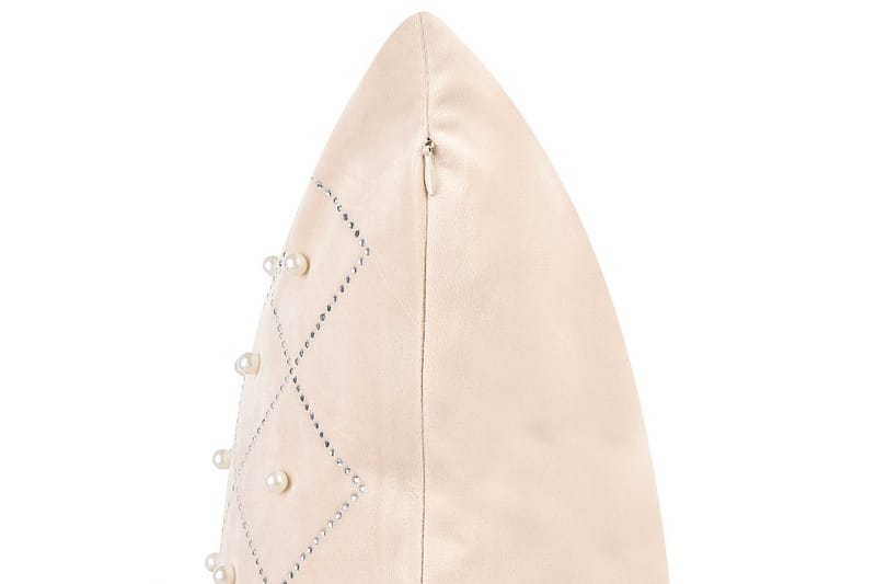 Pyntepuder Yarrow sæt af 2 Beige/Sølv - Beige/Sølv - Tekstiler - Pude & plaid - Udendørs puder