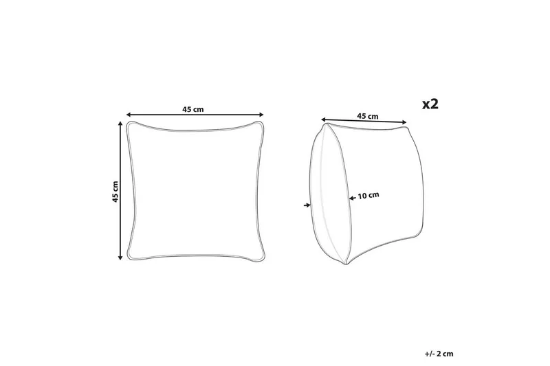 Pyntepuder Yarrow sæt af 2 Blå/Sølv - Blå/Sølv - Tekstiler - Pude & plaid - Udendørs puder