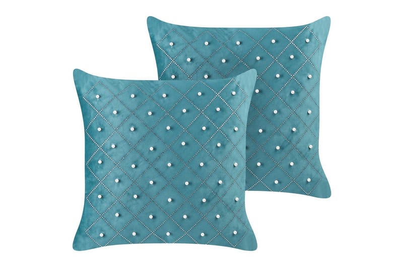 Pyntepuder Yarrow sæt af 2 Blå/Sølv, Blå/Sølv