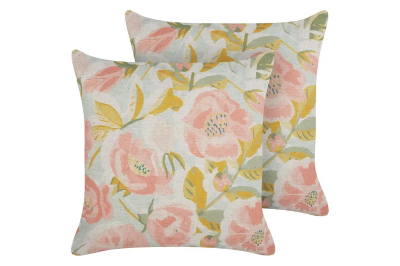 Pyntepuder Zahriye sæt af 2 Rosa/Blå/Grøn, Rosa/Blå/Grøn