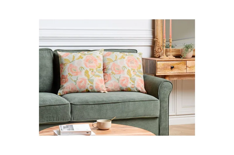 Pyntepuder Zahriye sæt af 2 Rosa/Blå/Grøn - Rosa/Blå/Grøn - Tekstiler - Pude & plaid - Udendørs puder