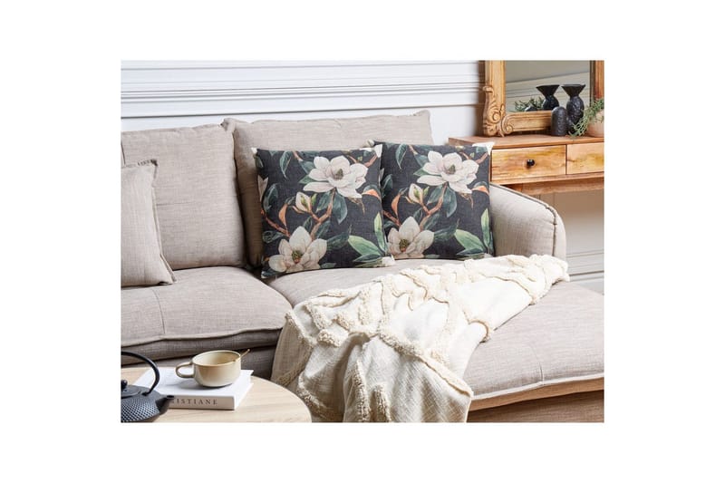 Pyntepuder Zahriye sæt af 2 Sort/Flerfarvet - Sort/Flerfarvet - Tekstiler - Pude & plaid - Udendørs puder