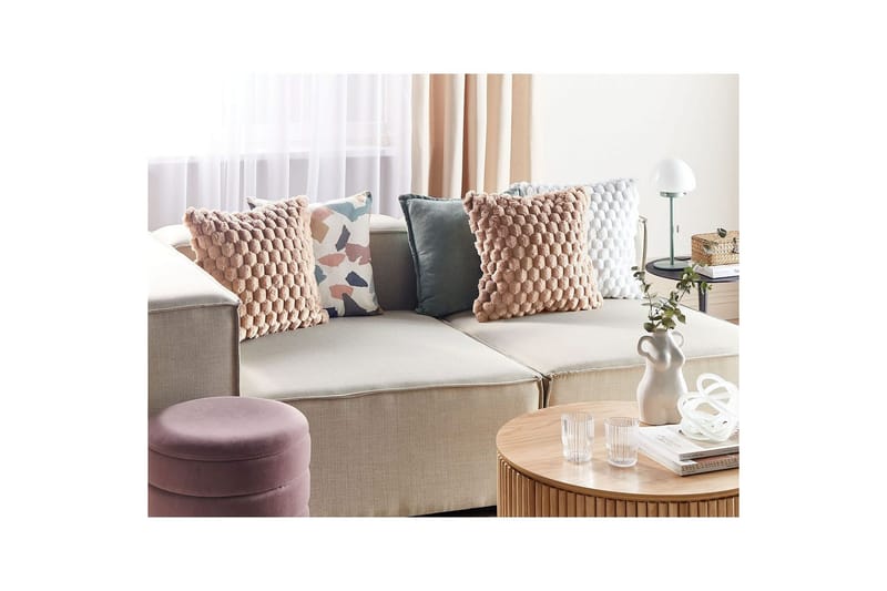 Pyntepuder Purslane sæt med 2 Beige - Beige - Havemøbler - Hynder - Hynder til bænk & havesofa