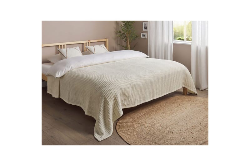 Sengetæppe Chagyl Lys beige, 220x240 cm - Lys beige, 220x240 cm - Tekstiler - Sengetøj - Sengetæppe - Sengetæppe enkeltseng