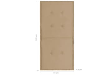 Hynder Til Havestol 2 Stk. 100x50x3 cm Beige - Beige - Havemøbler - Hynder - Siddehynder