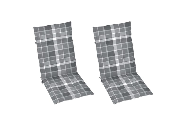 Hynder Til Havestol 2 Stk. 120x50x4 cm Gråternet Mønster - Flerfarvet - Havemøbler - Hynder - Siddehynder