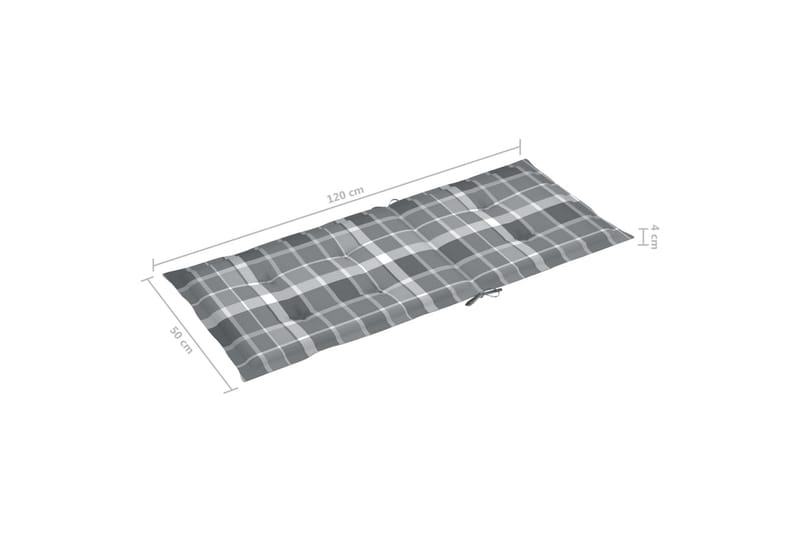 Hynder Til Havestol 2 Stk. 120x50x4 cm Gråternet Mønster - Flerfarvet - Havemøbler - Hynder - Siddehynder