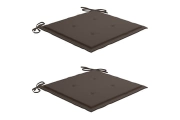 Hynder Til Havestol 2 Stk. 40x40x4 cm Stof Gråbrun - Gråbrun - Havemøbler - Hynder - Siddehynder