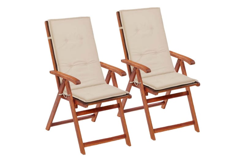Hynder Til Havestol 2 Stk. Cremefarvet 120 X 50 X 3 Cm - Creme - Havemøbler - Hynder - Siddehynder