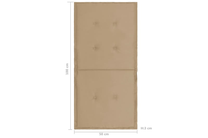 Hynder Til Havestol 4 Stk. 100x50x3 cm Beige - Beige - Havemøbler - Hynder - Siddehynder