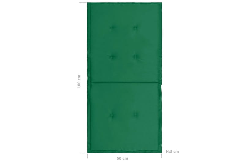 Hynder Til Havestol 4 stk. 100x50x3 cm Grøn - Grøn - Havemøbler - Hynder - Siddehynder