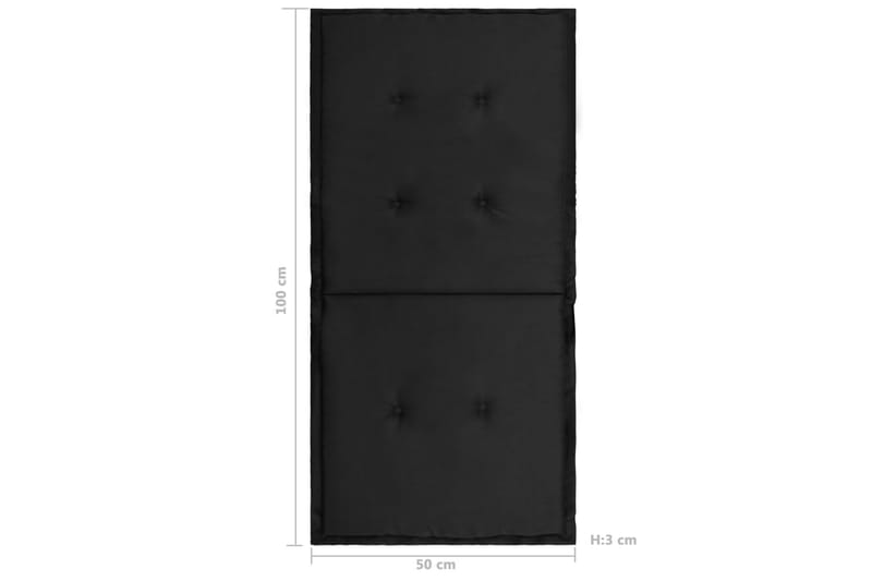 Hynder Til Havestol 4 Stk. 100x50x3 cm Sort - Sort - Havemøbler - Hynder - Siddehynder