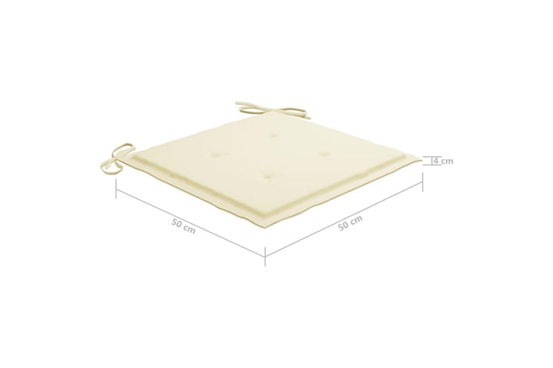 Hynder Til Havestol 4 Stk. 50x50x4 cm Stof Cremefarvet - Creme - Siddehynder