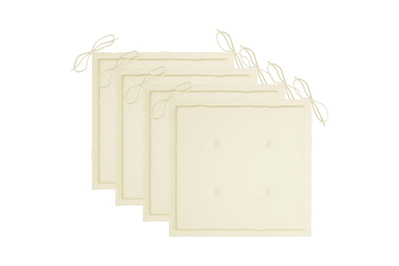 Hynder Til Havestol 4 Stk. 50x50x4 cm Stof Cremefarvet - Creme - Havemøbler - Hynder - Siddehynder
