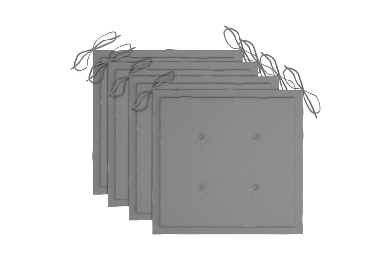 Hynder til havestol 4 stk. 50x50x4 cm stof grå - Grå - Havemøbler - Hynder - Siddehynder