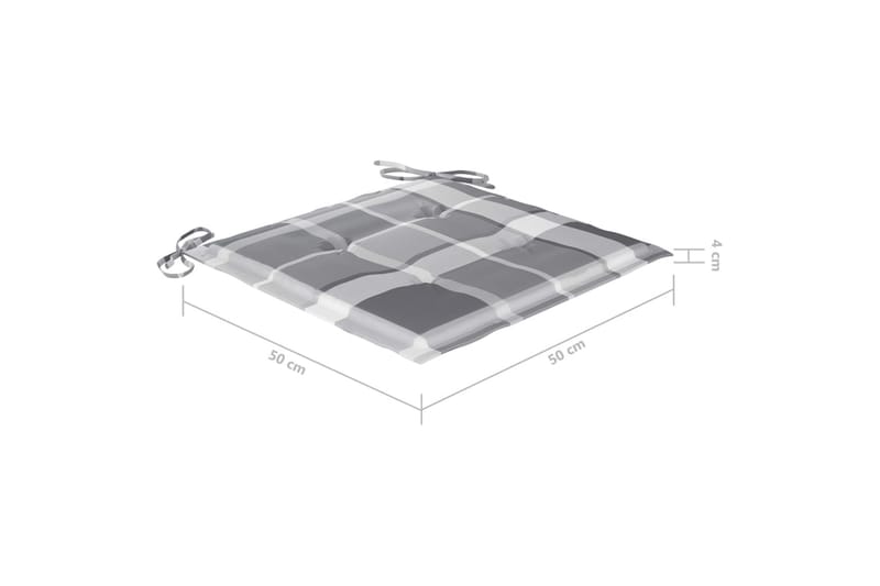 Hynder Til Havestol 4 Stk. 50x50x4cm Stof Gråternet Mønster - Flerfarvet - Siddehynder