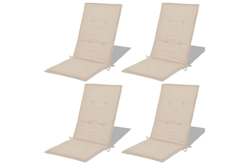 Hynder Til Havestol 4 Stk. Cremefarvet 120 X 50 X 3 Cm - Creme - Havemøbler - Hynder - Siddehynder