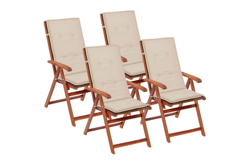 Hynder Til Havestol 4 Stk. Cremefarvet 120 X 50 X 3 Cm - Creme - Havemøbler - Hynder - Siddehynder