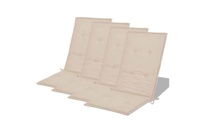 Hynder Til Havestol 4 Stk. Cremefarvet 120 X 50 X 3 Cm - Creme - Havemøbler - Hynder - Siddehynder