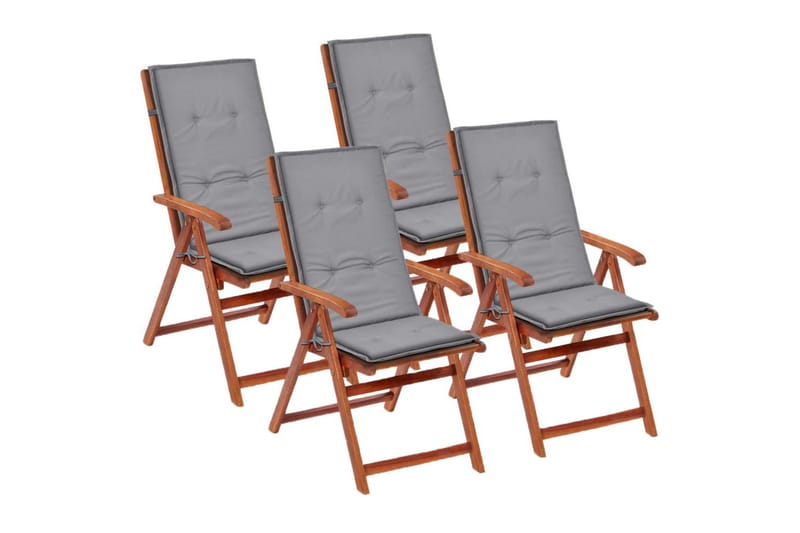 Hynder Til Havestol 4 Stk. Grå 120 X 50 X 3 Cm - Grå - Havemøbler - Hynder - Siddehynder