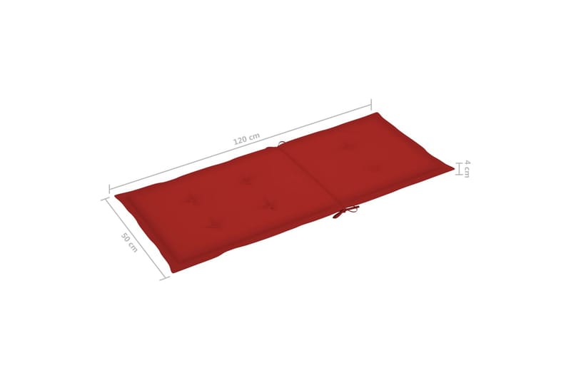 Hynder Til Havestol 6 Stk. 120x50x4 cm Rød - Rød - Havemøbler - Hynder - Siddehynder