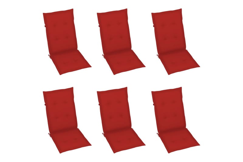 Hynder Til Havestol 6 Stk. 120x50x4 cm Rød - Rød - Havemøbler - Hynder - Siddehynder