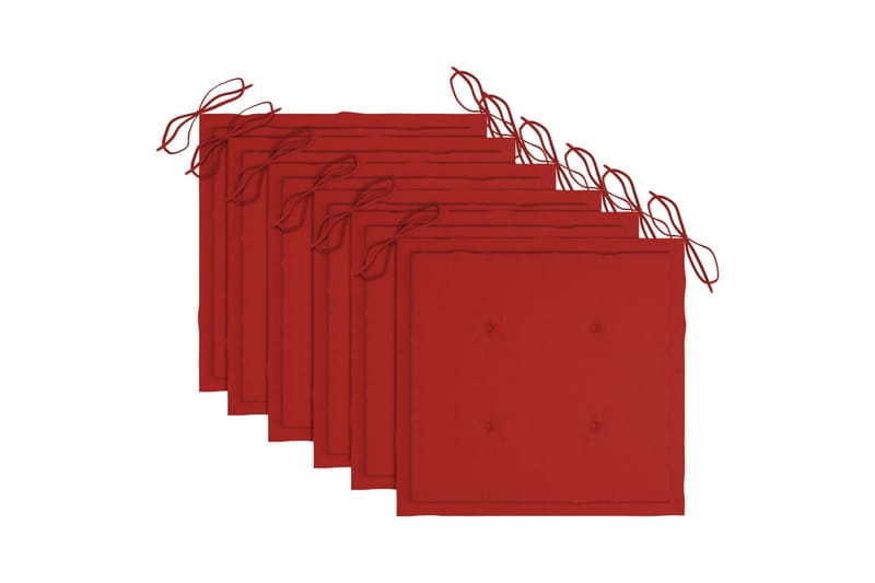 Hynder Til Havestol 6 Stk. 40x40x4 cm Stof Rød - Rød - Havemøbler - Hynder - Siddehynder