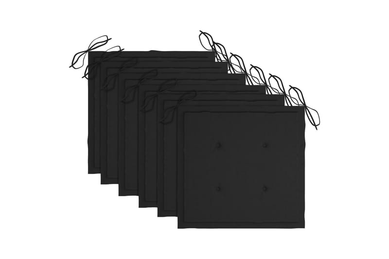 Hynder Til Havestol 6 Stk. 40x40x4 cm Stof Sort - Sort - Havemøbler - Hynder - Siddehynder
