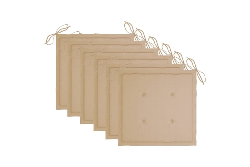 hynder til havestol 6 stk. 50x50x4 cm stof beige - Beige - Siddehynder