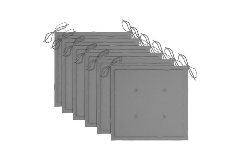 Hynder til havestol 6 stk. 50x50x4 cm stof grå - Grå - Havemøbler - Hynder - Siddehynder