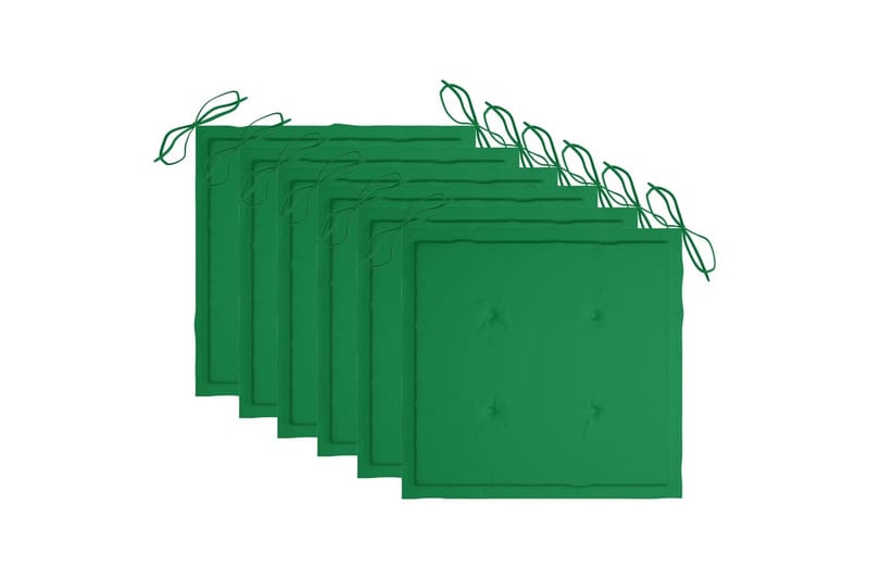 hynder til havestol 6 stk. 50x50x4 cm stof grøn - Grøn - Havemøbler - Hynder - Siddehynder