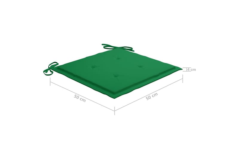 hynder til havestol 6 stk. 50x50x4 cm stof grøn - Grøn - Havemøbler - Hynder - Siddehynder