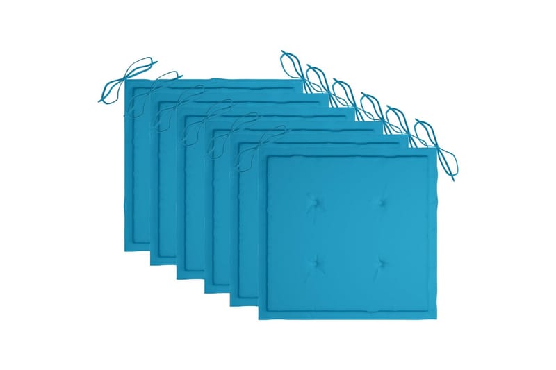 hynder til havestol 6 stk. 50x50x4 cm stof kongeblå - Blå - Siddehynder